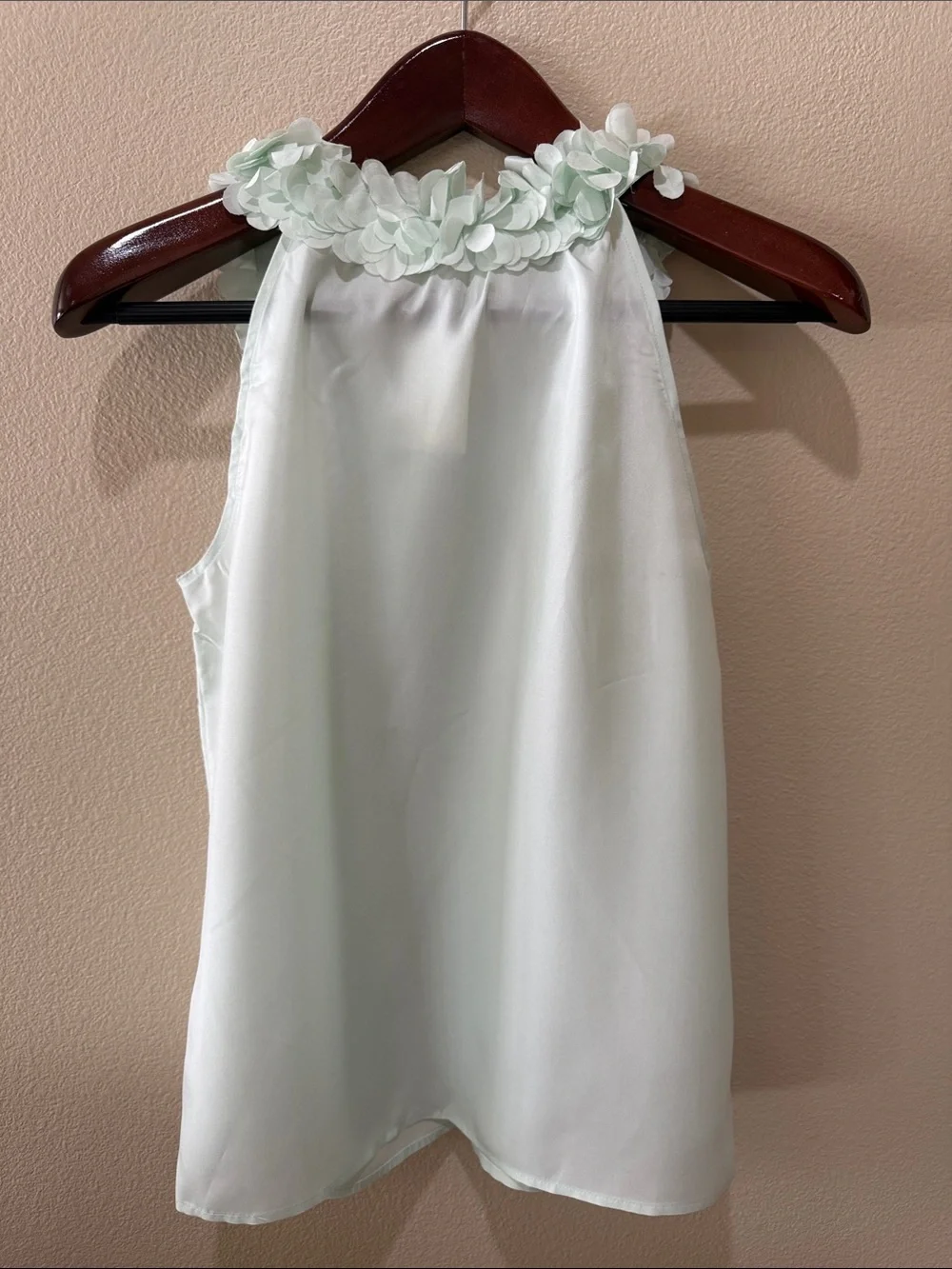 J. Crew Pale Mint Floral Applique Sleeveless Camisole